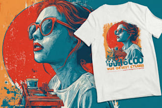draw vintage retro t shirt clothing illustration design
