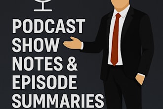 listen and write SEO friendly podcast show notes in 24 hours