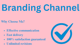 create completed channel branding, youtube branding, twitch branding