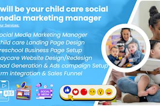 be your preschool, daycare, childcare social media manager and content creator
