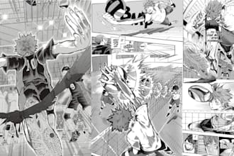 draw manga illustration dark fantasy manga page in manga style