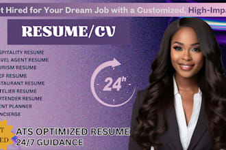 write a hospitality travel agent chef restaurant tourism hotelier resume