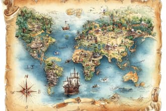 watercolor map illustration just for you