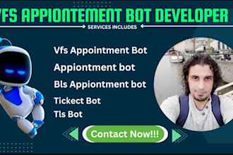 build bls appointment bot, script bls, vfs bot, tls bot, autofill bot,ticket bo