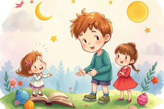 draw wonderful children illustration for book or comic