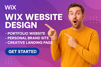 design wix portfolio website, personal brand website, or creative landing page
