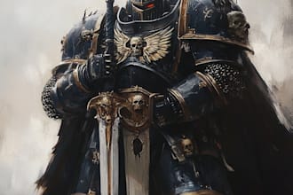 do your favorite warhammer character illustration