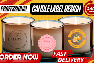 design professional candle label logo sticker for cosmetics product label design