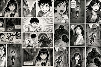 draw anime manga comic book webtoon storyboard  panel nsfw comic as manga artist