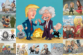 create political and editorial cartoons