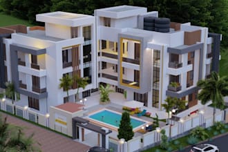 dwg to 3d model, cgi exterior renders, villa redesign,facade design,convert file