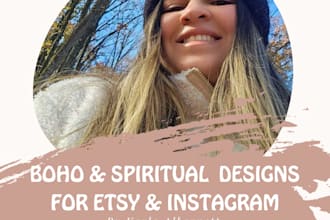 design boho and spiritual images for your etsy or instagram