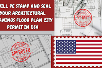do architectural drawing stamped and sealed mep floor plan city permit in USA