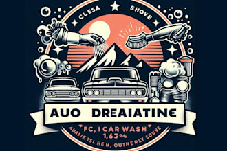 make skull auto detailing, car wash, classic car, automotive logo