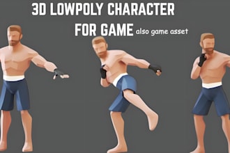 design stylized low poly 3d game characters rig in blender for unity or unreal