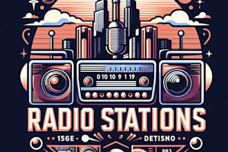 design high quality radio stations logo with t shirt designe
