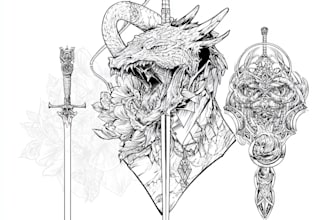 make custom tattoo designs in line art