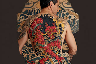 create a traditional or old school style tattoo design