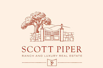 creative modern california luxury real estate firm vintage logo design