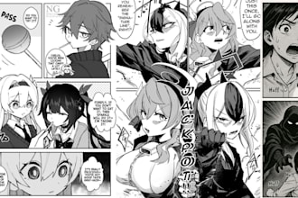 draw nsfw comic as manga artist anime manga webtoon storyboard panel comic book
