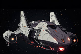 draw spaceship concept art or design a starship or scifi