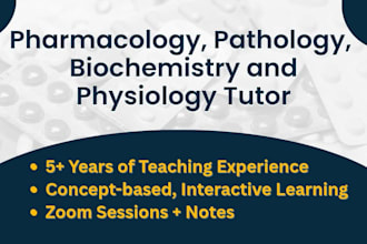 tutor pharmacology, pathology, biochemistry and physiology