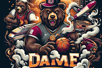 design high quality dade bear smoke mascot logo for your business