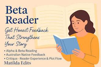 be your australian alpha or beta reader honest, detailed feedback