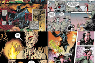draw superhero comic art action comic, comic story page storyboard graphic novel