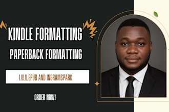 do book formatting for kindle, paperback, epub, lulu and format memoir