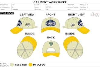 design custom beanies, hats, caps mockup and tech pack