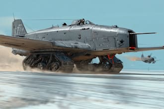 design scifi tank, airplane, futuristic car, aircraft military