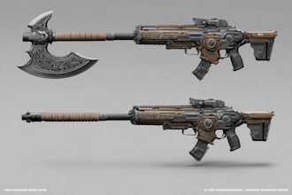 design stunning weapon concept art for games and projects