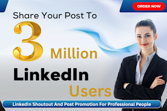 share your linkedin post on my profile, followers shoutout, connections, promote