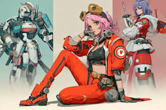 making anime, mecha, pop art ,fan art and original character