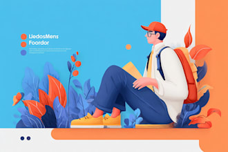 create a unique custom vector illustration in flat style
