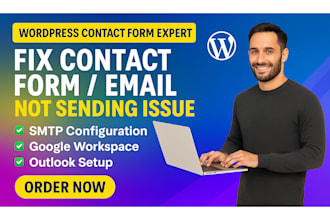 fix wordpress contact form not sending email, smtp setup