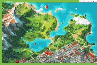 create vector map, city map, site map, event map in illustrator