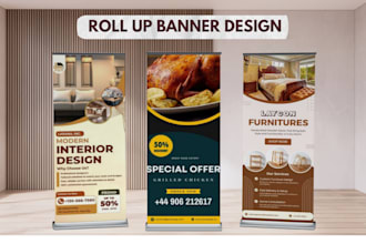 design a creative banner animated billboard banner design roll up pull up