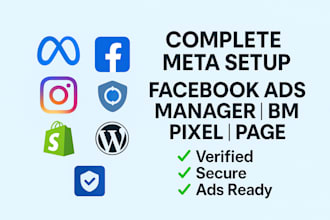 set up facebook ads manager business manager pixel and page
