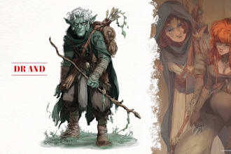 draw a fantasy character for dnd, pathfinder, etc