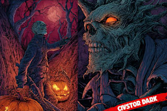 create dark art, horror, and illustration perfect for merch, and album cover