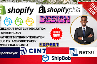 shopify plus b2b b2c wholesales area netsuite erp shipbob cin7 spacklayer looker