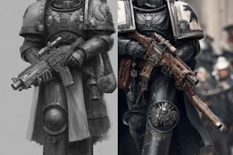 draw warhammer 40k figures with old school
