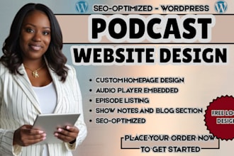podcast website, audio website, podcast landing page, video podcast