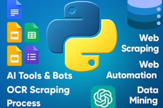 do web scraping bots, API integration, g map and backend dev
