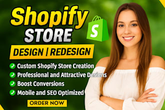 do branded shopify store, develop shopify ecommerce website design or redesign