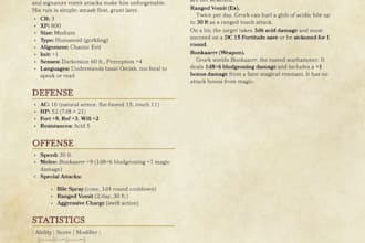 create your pathfinder or dnd class, race, item, spell etc