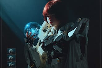 draw mecha robot character sheet design