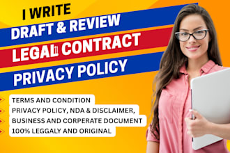 write website privacy policy, legal contracts agreements, nda, terms conditions